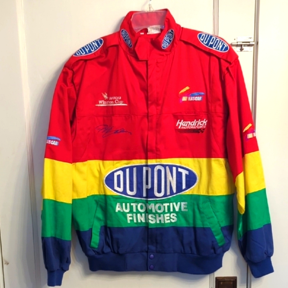 Vintage Nascar Bomber Style Jacket with Dupont And Jeff Gordon Branding